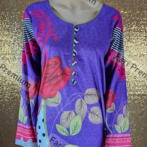 Asim Jofa 3PC Printed Premium Lawn Shalwar Kameez Suit Pakistani/Indian Large 43 - Picture 5 of 12